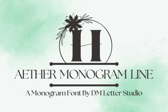 Aether Monogram Line: Elegant Font for Campaigns