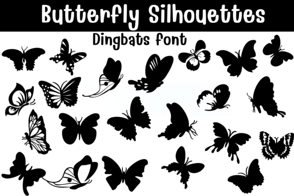 Butterfly Silhouettes: A Sketched Dingbats Font for Handmade Products